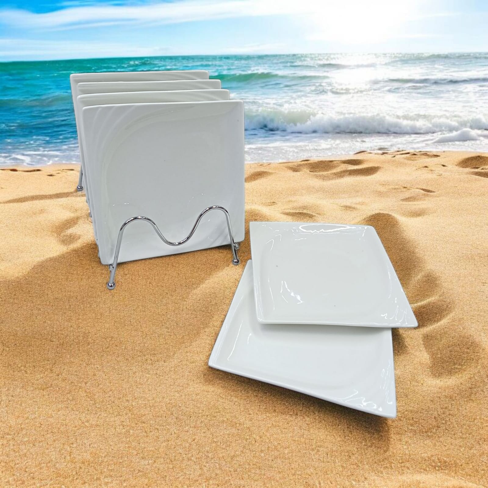 ELEVATE YOUR TABLE 🍽️✨! 6 Pcs Kitchen 8-Inch Ceramic Side Plates – Stylish, Durable & Perfect for Daily Meals and Special Occasions