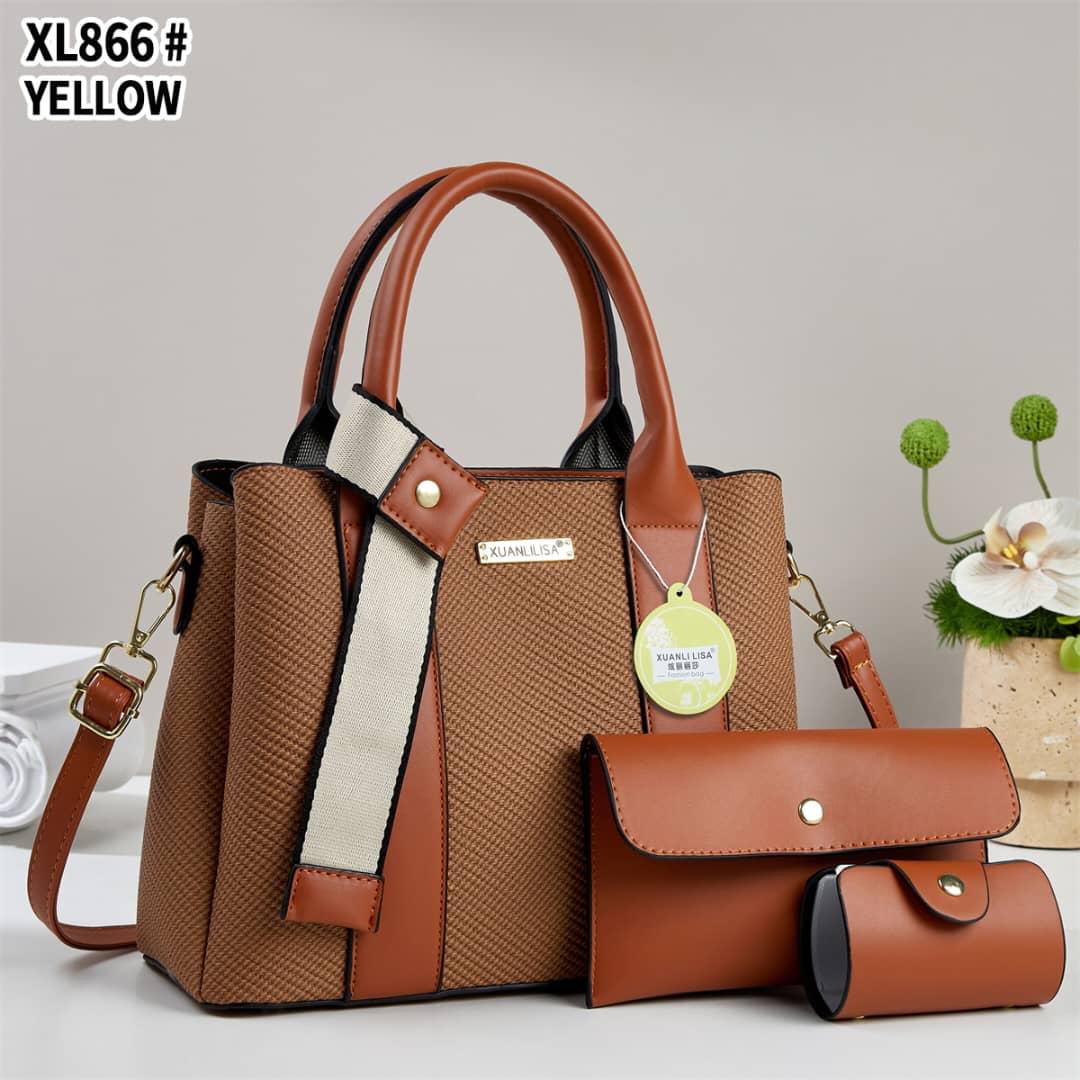 [❤TRAVEL IN STYLE 🤩🤩✨! 3 in 1 pc Classy Affordable Brand New Stylish and Luxurious New arrival Ladies Shoulder Bags.