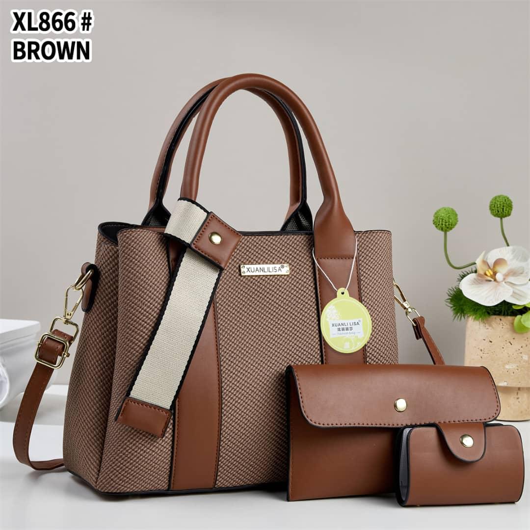 [❤TRAVEL IN STYLE 🤩🤩✨! 3 in 1 pc Classy Affordable Brand New Stylish and Luxurious New arrival Ladies Shoulder Bags.