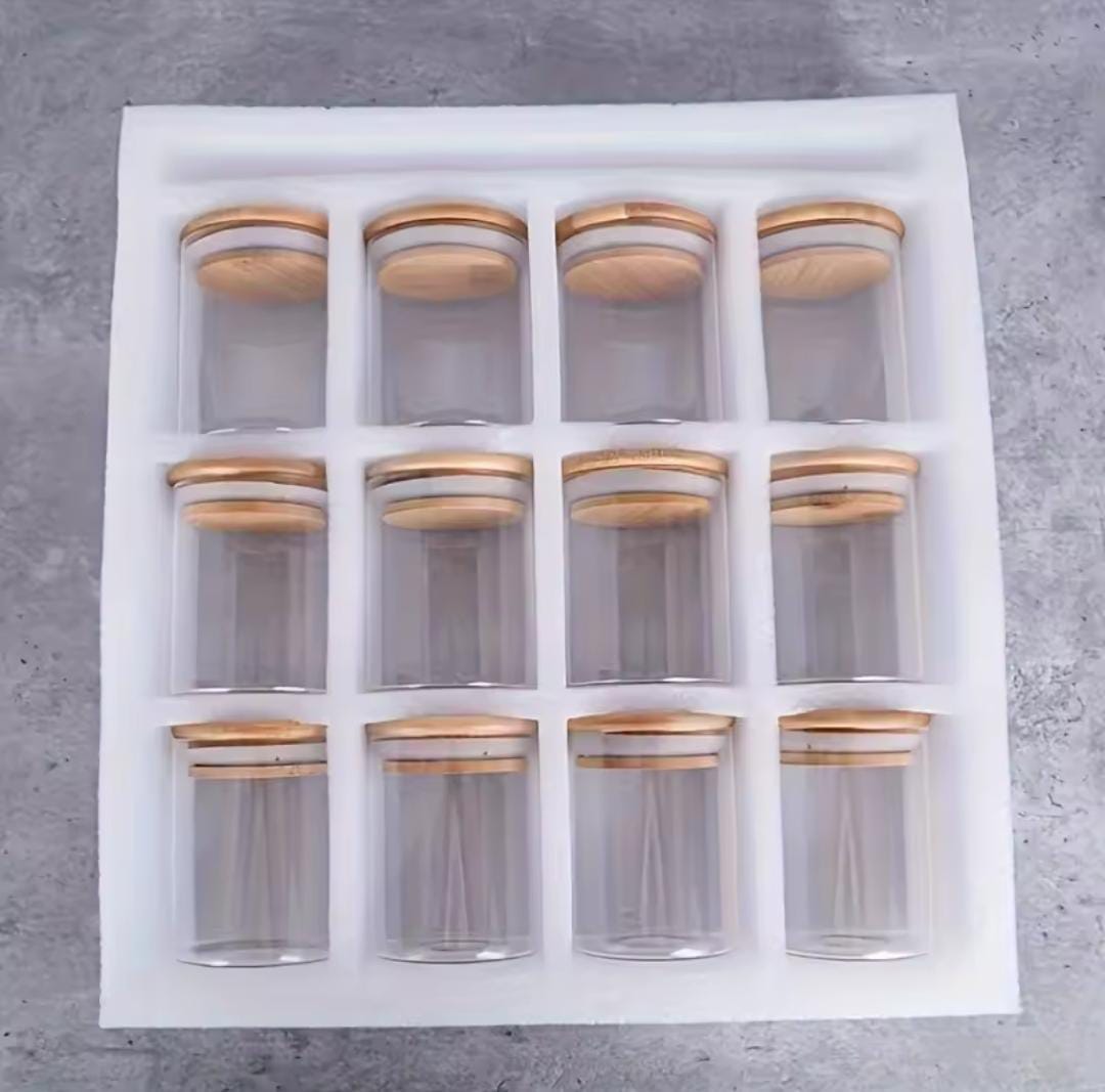 🔥DEAL OF THE DAY🔥 12pcs Spice Seasoning Jars Set Kitchen Storage Glass Bottles with Lids Herb Organizer Easy to Use at Affordable Price Today!