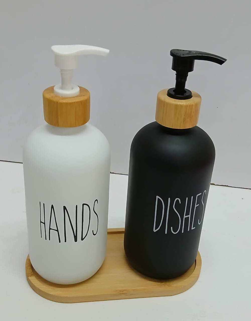 💥 SUPER OFFER 💥 3pc Ceramic Hands & Dishes Dispenser Set with Stand – 500ml Each, Desktop Bathroom