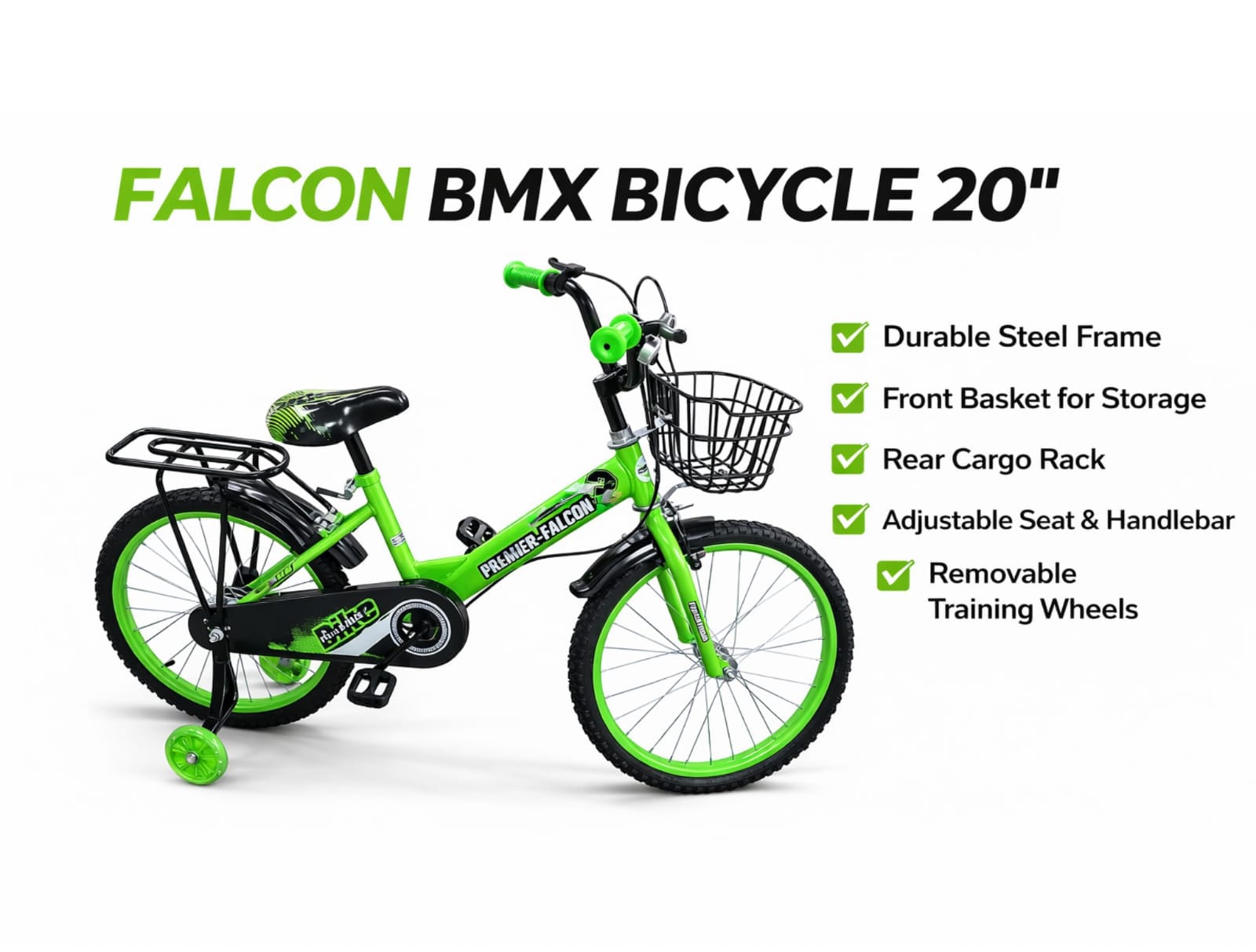 🎯 LIMITED OFFER 🎯 1pc Kids Bike – 20-inch, Sturdy Metallic Frame, Perfect for Boys & Girls