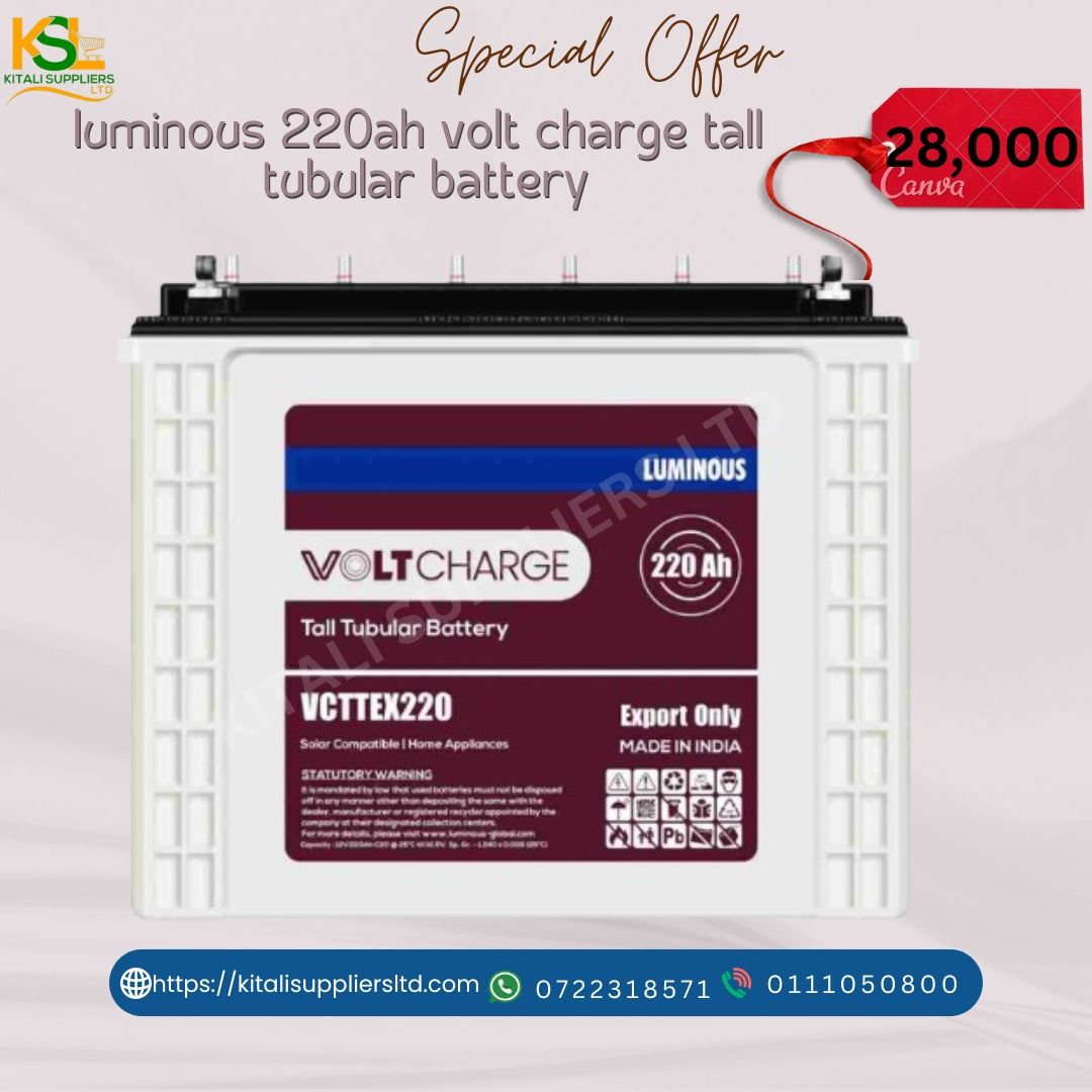 Luminous 220Ah 12V Tall Tubular Battery – Reliable Power Backup Solution