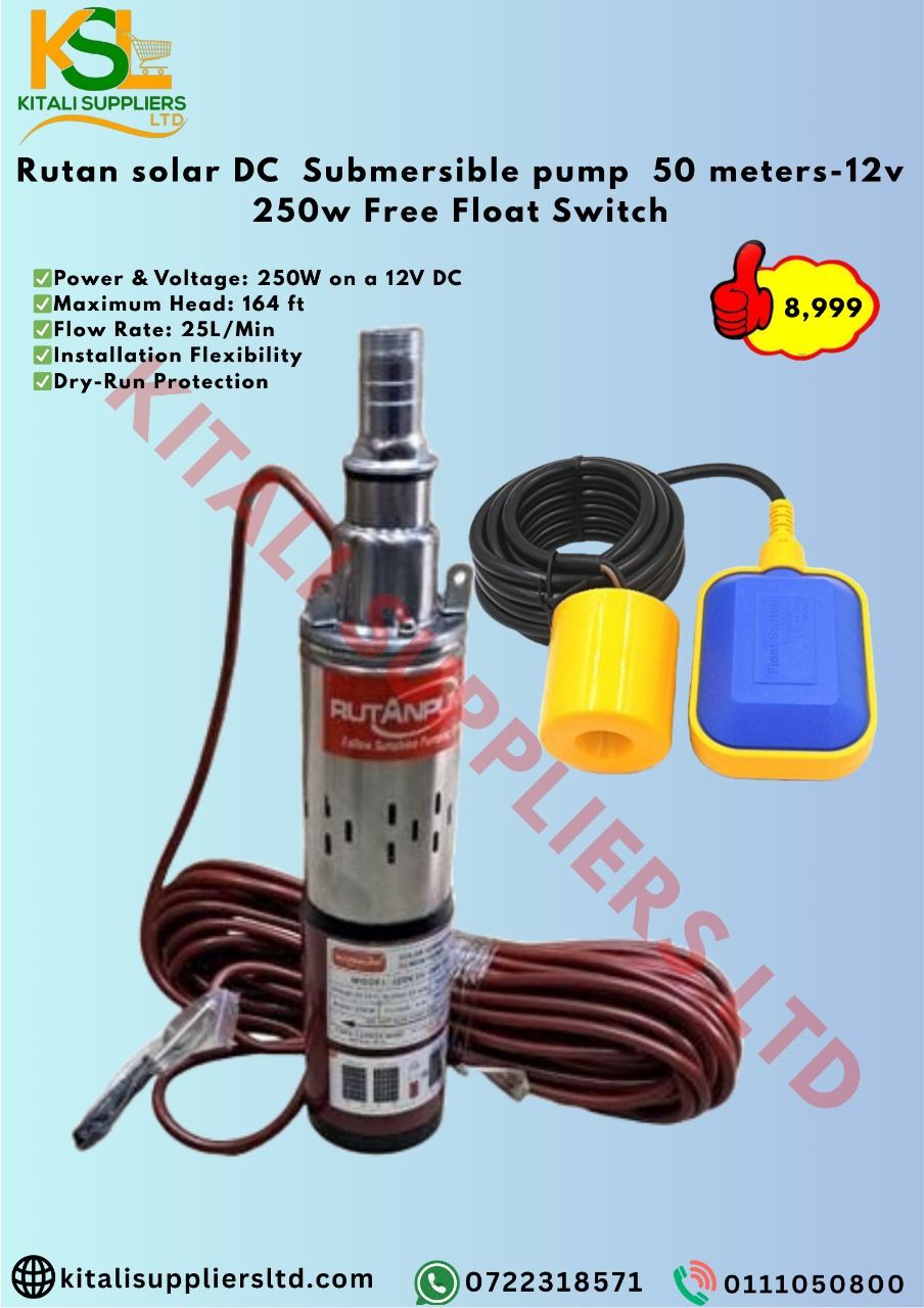 Rutan 250W High-Pressure Water Pump – 50m Head Performance
The Rutan 250W Water Pump is a compact yet powerful water pumping solution designed for efficient water transfer over long vertical distance.