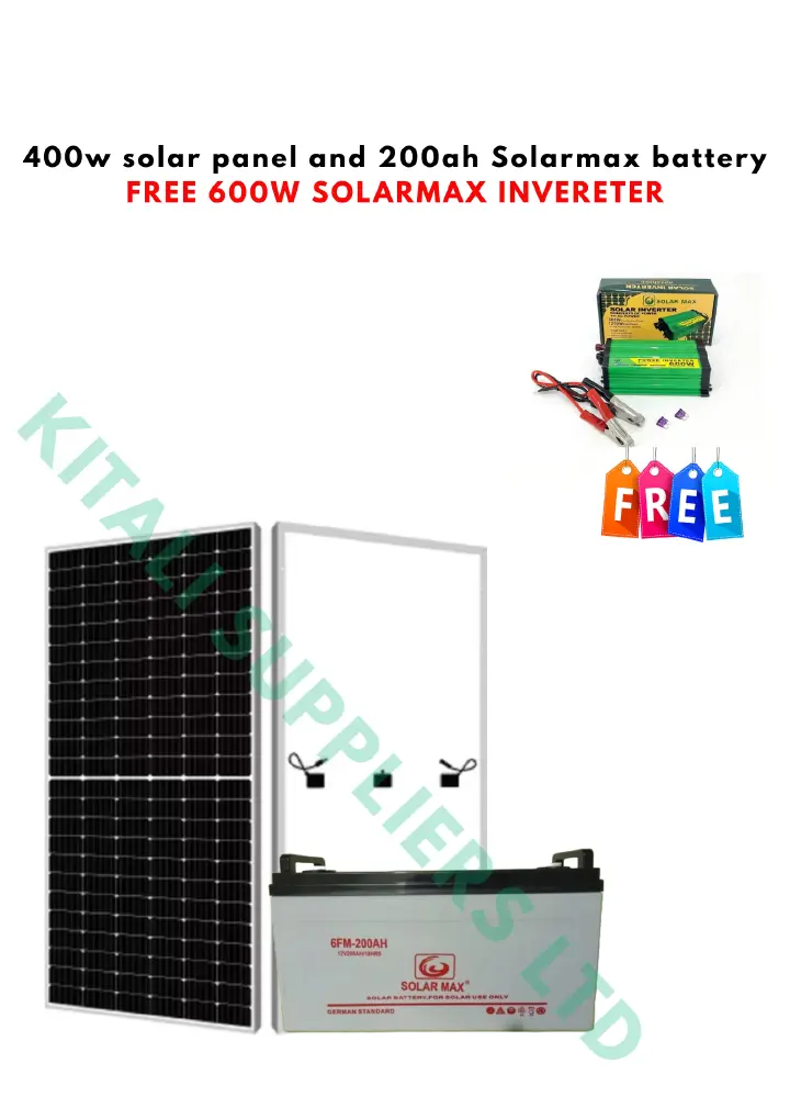 400W Solar Panel + 200Ah Battery + FREE 600W Inverter | Complete Solar Power Package - perfect for powering lights, TVs, radios, routers, and other small household appliances.
