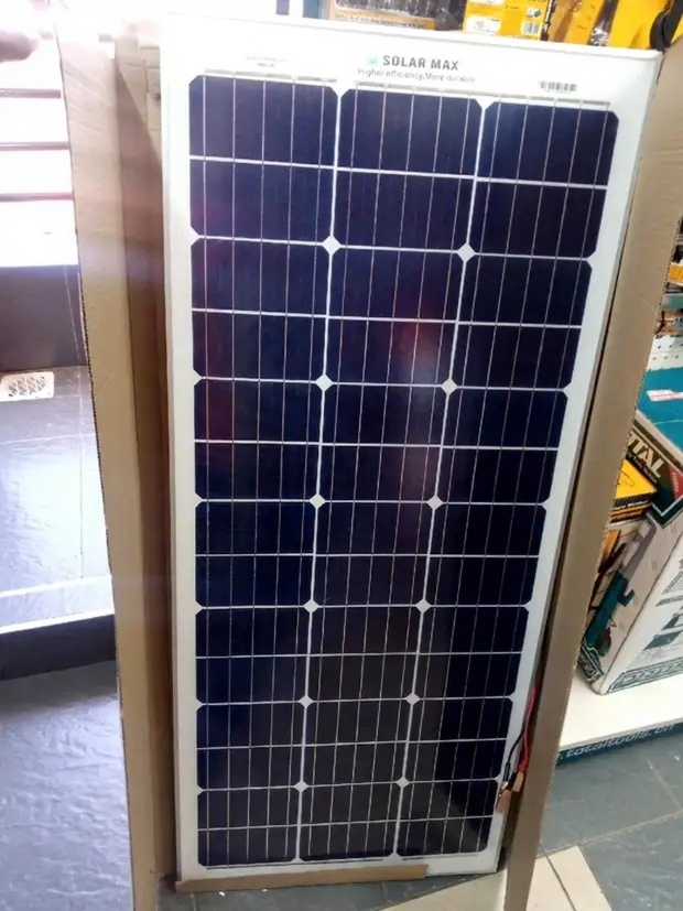 Solarmax 100W Solar Panel & 2 FREE LED Bulbs – Monocrystalline All-Weather Solar Energy Module for Home, Office & Outdoor Power Use. trap the free energy of the sun for your use.