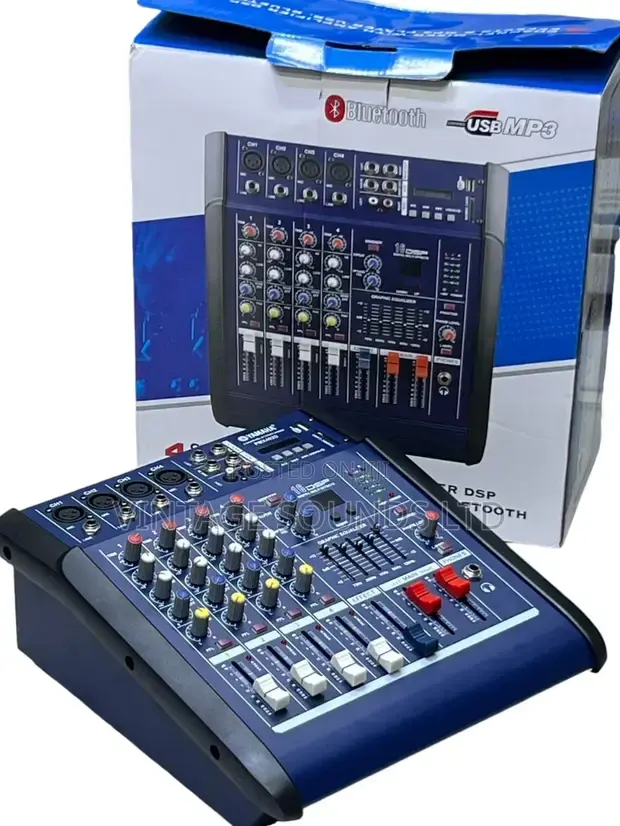 O-Max 4-Channel Audio Mixer with Built-in Amplifier – Professional Sound Console for Events, Studios & Churches