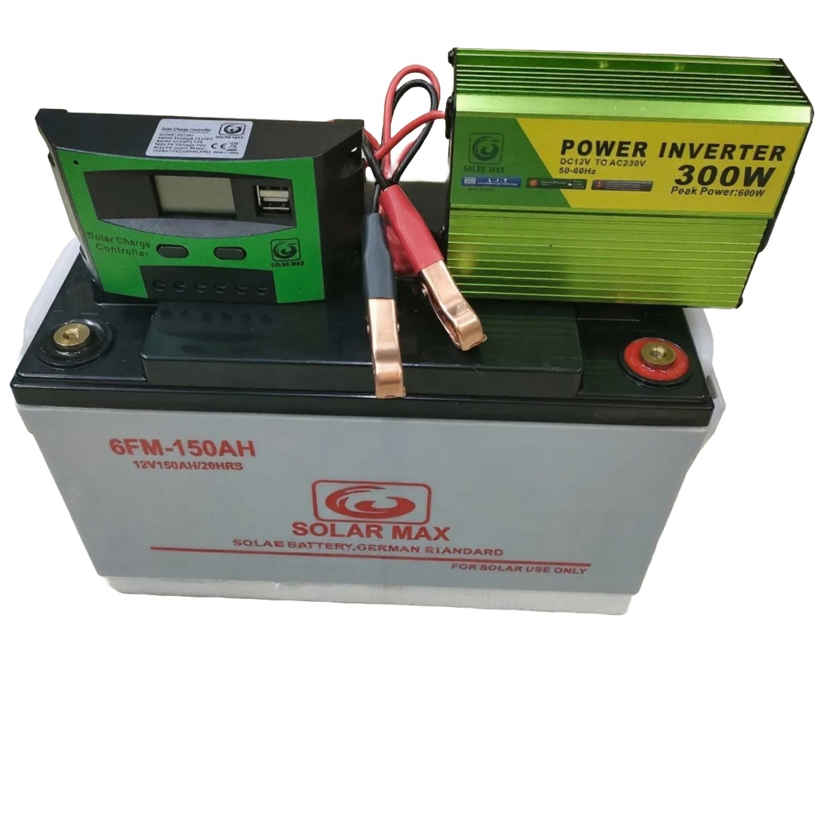 Solarmax Smart Solar Full Kit System 300W | Solar Panel, Battery, Inverter, Charge Controller – Complete Solar Power Solution