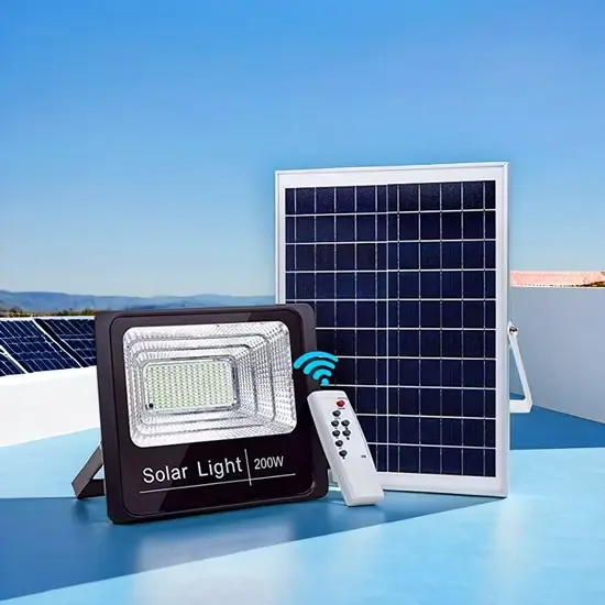 200W Solar Security Floodlight – Automatic Dusk to Dawn Outdoor Lighting - Brighten up your outdoors with the 200W Solar Security Floodlight, designed for automatic dusk-to-dawn operation