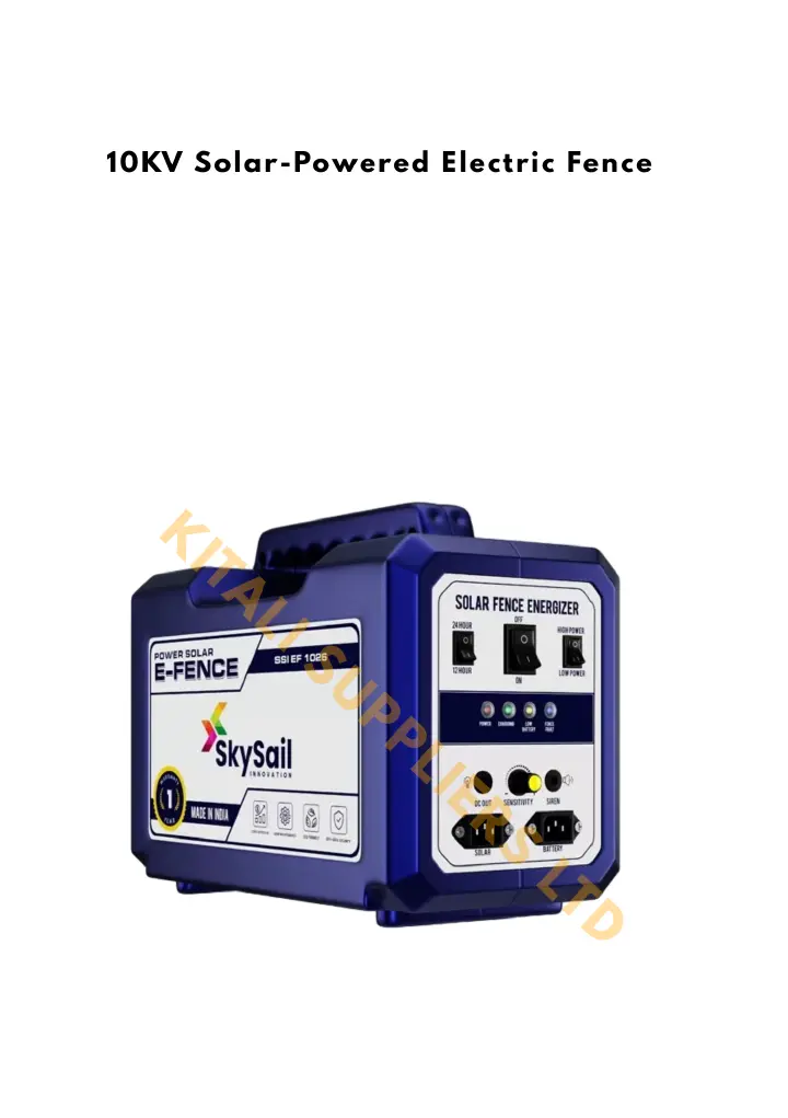 10KV Solar-Powered Electric Fence Energizer Kit – Long-Range Livestock & Property Protection System. A powerful, reliable, and eco-friendly fencing solution designed to keep intruders under control.
