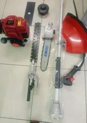 Premier 4-in-1 Multi-Function Brush Cutter – Hedge Trimmer, Chain Saw & Grass Cutter (German Technology). A versatile multi-function garden tool powered by advanced German technology.