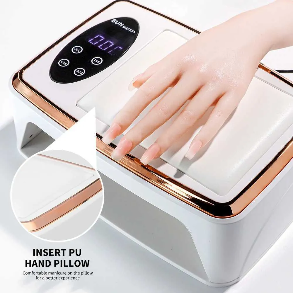 Mate 60 UV/LED Nail Lamp with Hand Pillow – Professional Gel Nail Dryer with Smart Curing. Experience salon-quality nails in the comfort of your home with the Mate 60 UV Nail Lamp.