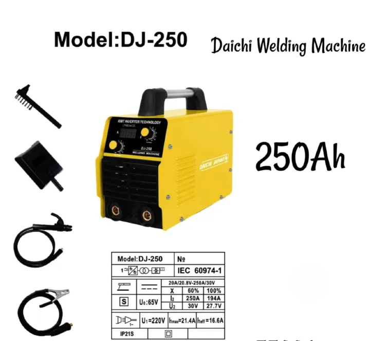 Daichi DJ-250 Welding Machine – 250A Heavy-Duty Inverter ARC Welder. Engineered for professional fabricators, construction sites, and serious DIY metalworkers.