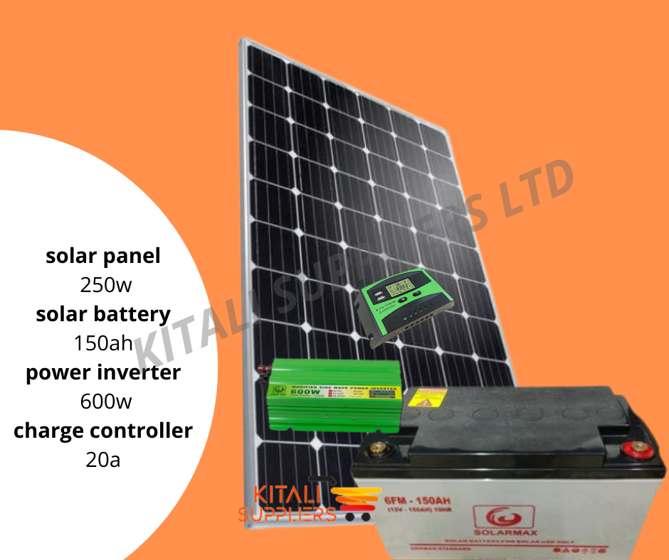 SolarMax Special Offer Full Kit 250W Monocrystalline (All Weather) + 150Ah Dry Cell Battery & Digital Controller. Bring dependable solar power to your home or business with the SolarMax 250W Special