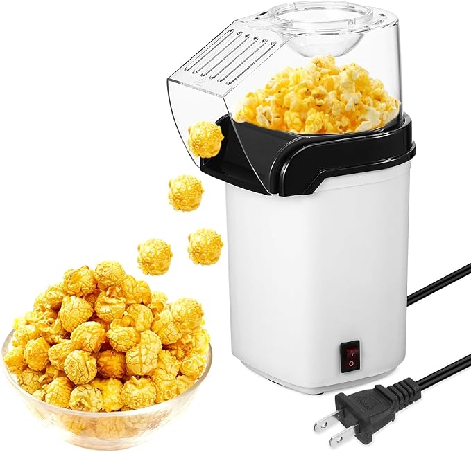 TLAC Electric Popcorn Maker – 1200W Hot Air Popcorn Popper for Healthy, Oil-Free Snacks.
Make fresh, fluffy popcorn in just minutes with the TLAC Electric Popcorn Maker