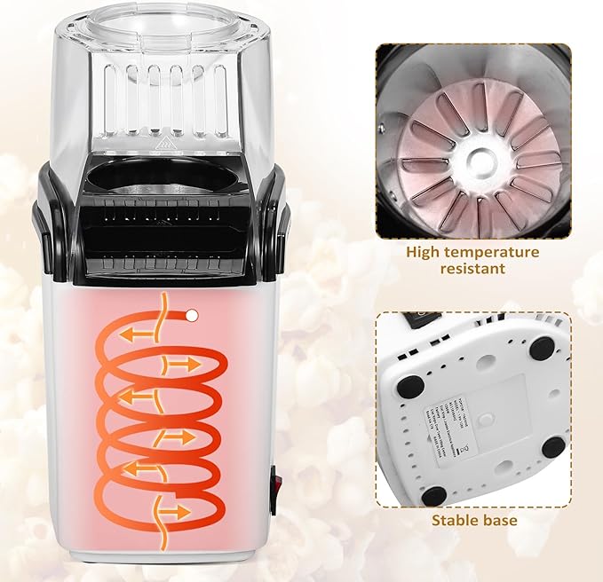 TLAC Electric Popcorn Maker – 1200W Hot Air Popcorn Popper for Healthy, Oil-Free Snacks.
Make fresh, fluffy popcorn in just minutes with the TLAC Electric Popcorn Maker