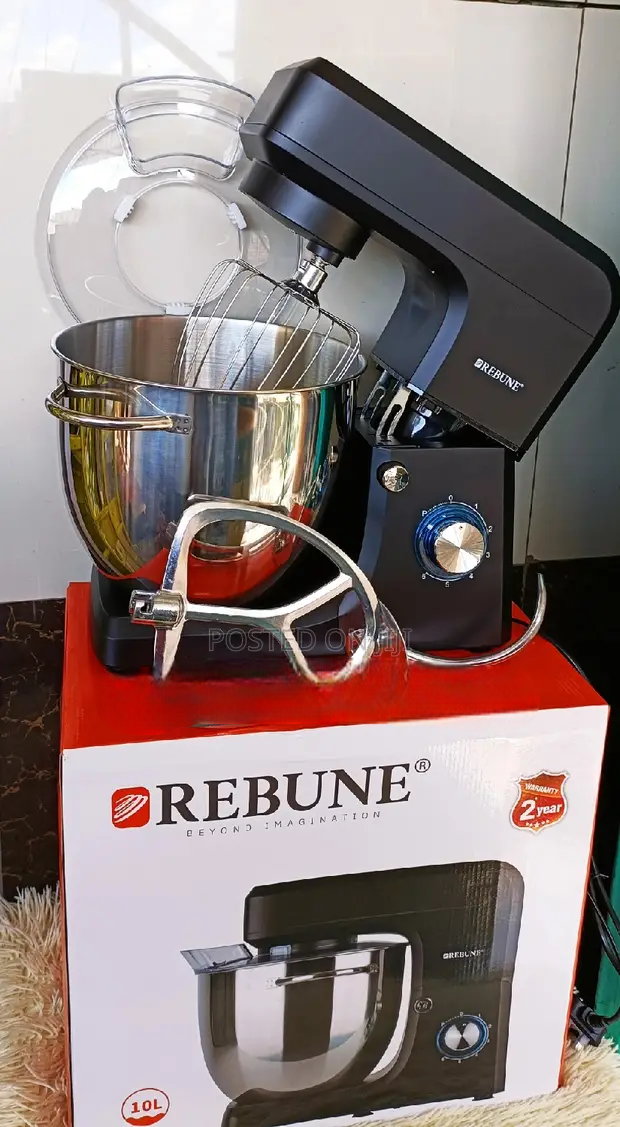 Rebune 10L Heavy-Duty Stand Mixer – Professional Kitchen Dough & Cake Mixer with Stainless Bowl. Mix, knead, and whip like a pro with the Rebune 10-litre stand mixer.