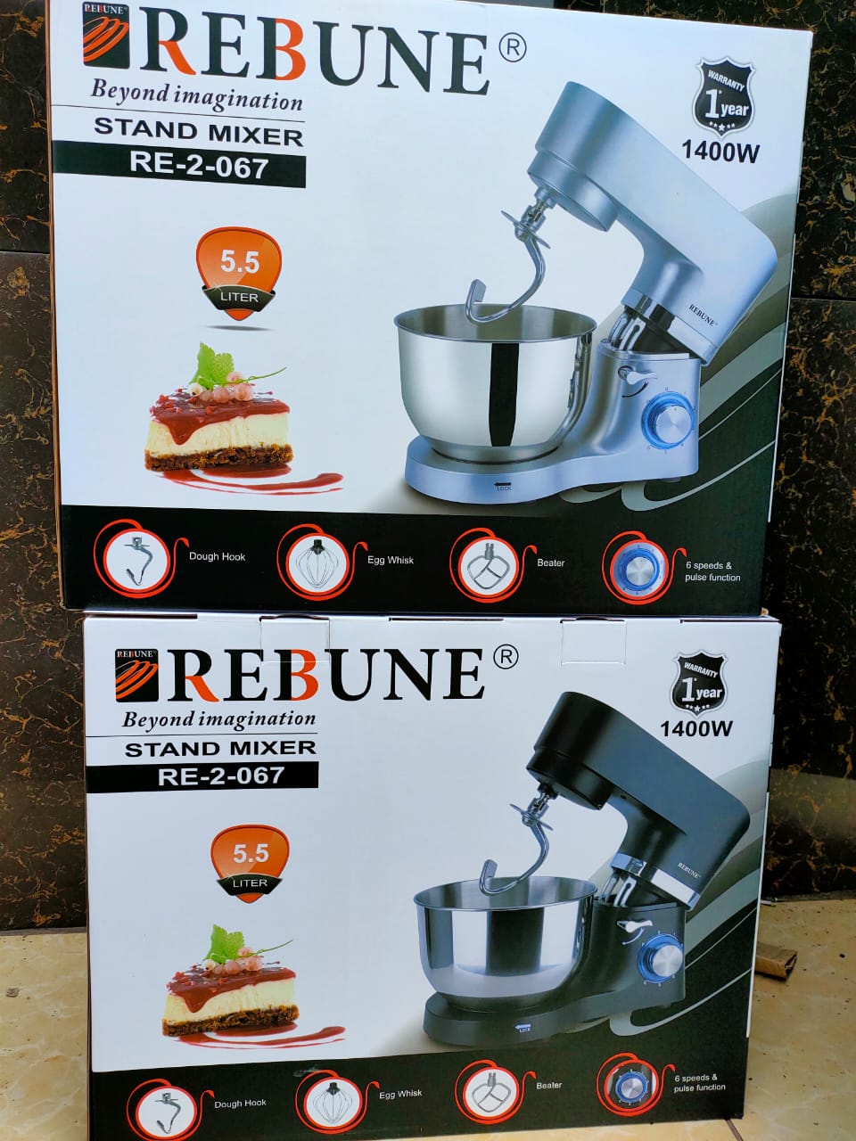 Rebune 10L Heavy-Duty Stand Mixer – Professional Kitchen Dough & Cake Mixer with Stainless Bowl. Mix, knead, and whip like a pro with the Rebune 10-litre stand mixer.