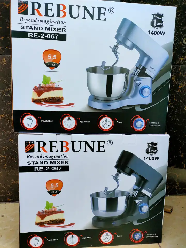 Rebune 10L Heavy-Duty Stand Mixer – Professional Kitchen Dough & Cake Mixer with Stainless Bowl. Mix, knead, and whip like a pro with the Rebune 10-litre stand mixer.