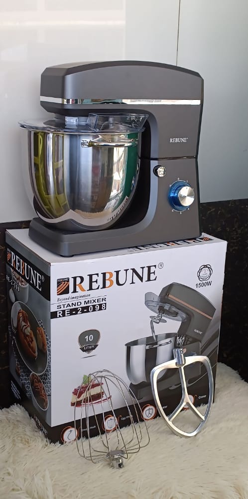 Rebune 10L Heavy-Duty Stand Mixer – Professional Kitchen Dough & Cake Mixer with Stainless Bowl. Mix, knead, and whip like a pro with the Rebune 10-litre stand mixer.