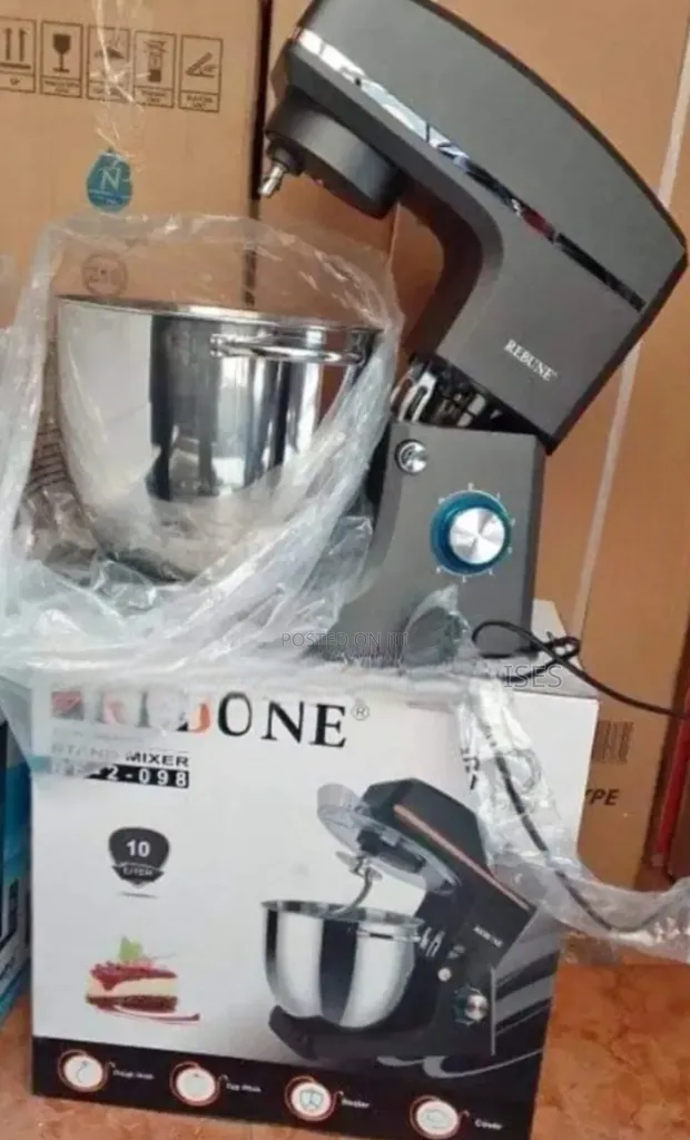 Rebune 10L Heavy-Duty Stand Mixer – Professional Kitchen Dough & Cake Mixer with Stainless Bowl. Mix, knead, and whip like a pro with the Rebune 10-litre stand mixer.