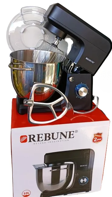 Rebune 10L Heavy-Duty Stand Mixer – Professional Kitchen Dough & Cake Mixer with Stainless Bowl. Mix, knead, and whip like a pro with the Rebune 10-litre stand mixer.