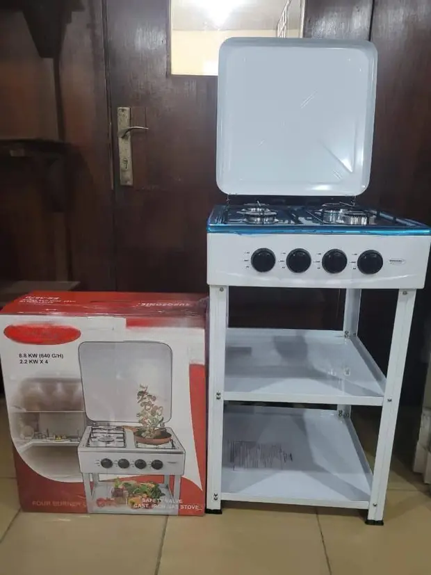 Premier PM530E All Gas Cooker With Stand Shelf – 3-Burner Portable Gas Stove for Fast, Efficient Cooking. A reliable and efficient 3-burner gas stove designed for both home and commercial cooking.