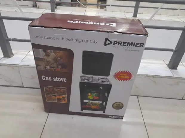 Premier PM530E All Gas Cooker With Stand Shelf – 3-Burner Portable Gas Stove for Fast, Efficient Cooking. A reliable and efficient 3-burner gas stove designed for both home and commercial cooking.