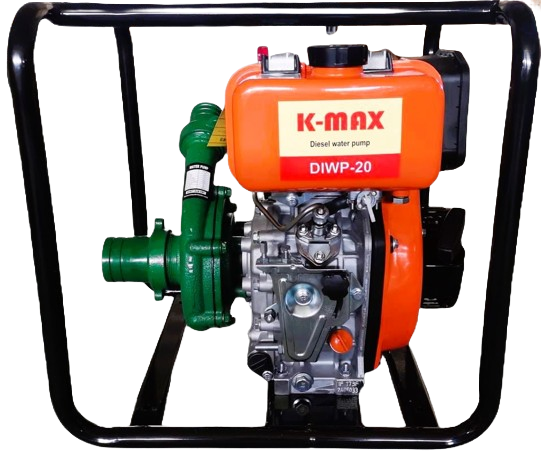 KMAX 2″ Diesel Water Pump – 7HP, 30m³/h Flow Rate, 7m Suction & 23m Lift – Heavy Duty Cast Iron Pump. Perfect for farms, irrigation, construction, and flood control. Durable, powerful, and fuel-effici