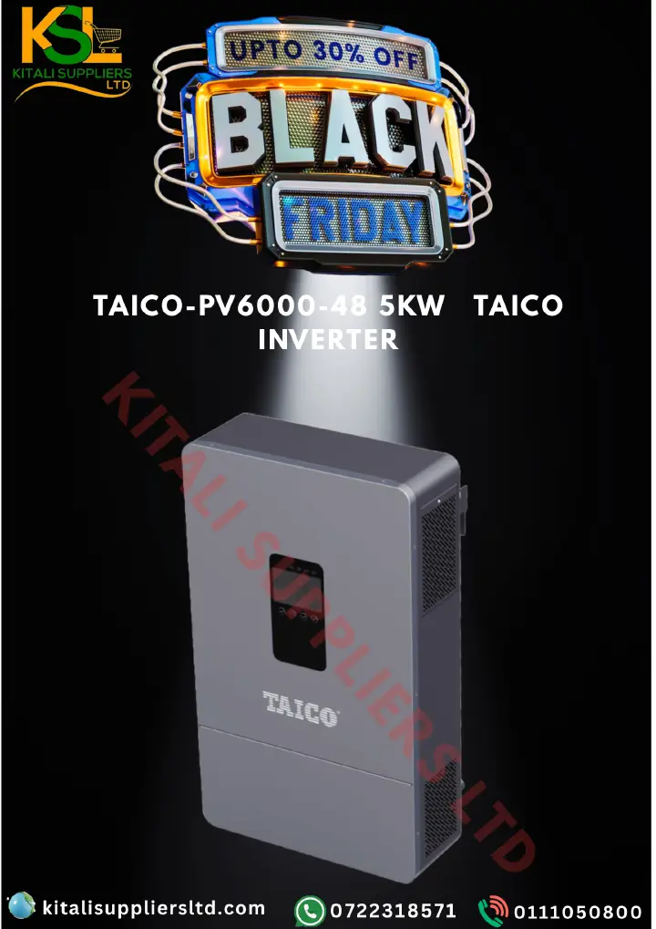 TAICO PV6000-48 5KW Hybrid Inverter – Pure Sine Wave, MPPT Solar Charger, 48V DC, WiFi Monitoring | Intelligent Solar & Utility Power Management System