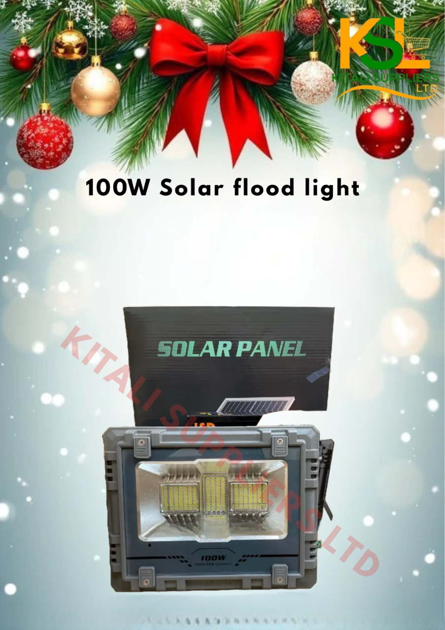 100W Solar Flood Light – High-Efficiency Outdoor LED Security Light. A high-performance, energy-saving LED solution perfect for gardens, yards, streets, driveways, and commercial areas.