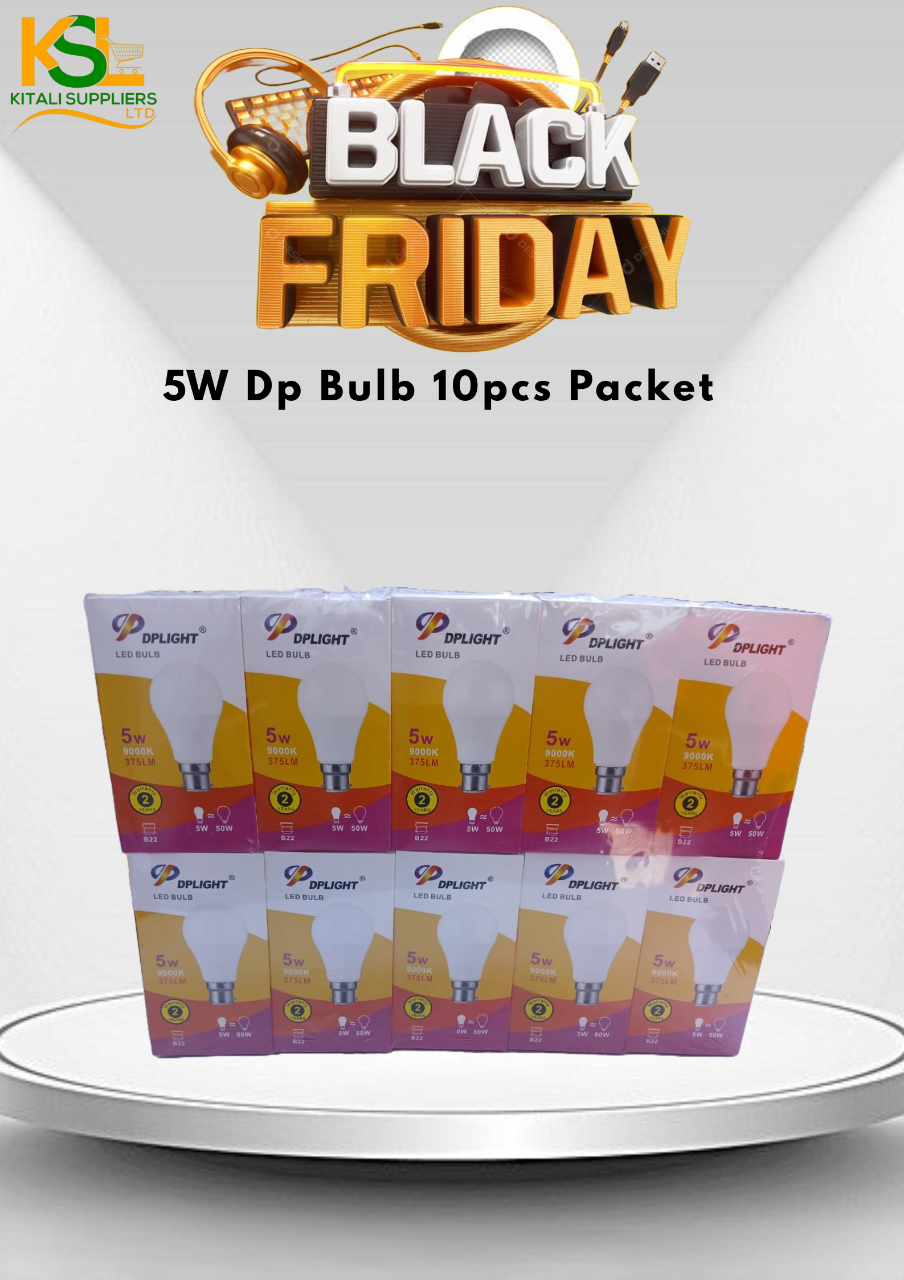 DP LED Bulbs 5W – Energy-Saving LED Light Bulbs (10pcs Pack). Designed for maximum brightness, long lifespan, and low electricity use.