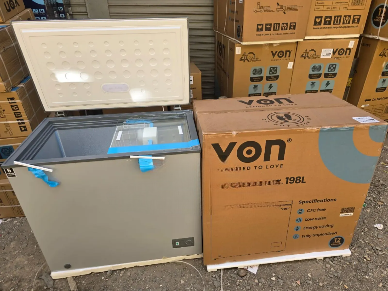 Von Chest Freezer 198 Litres – Large Capacity, Fast Cooling, Low Noise, Energy-Efficient Deep Freezer. A  high-performance, family-size deep freezer engineered for maximum food preservation, superior.