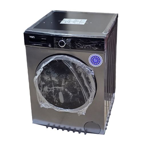 Von VALW-10FVK 10KG Front Load Washing Machine – Silver, Inverter Motor, Quick Wash, LED Display, Low Noise & Energy Efficient.
