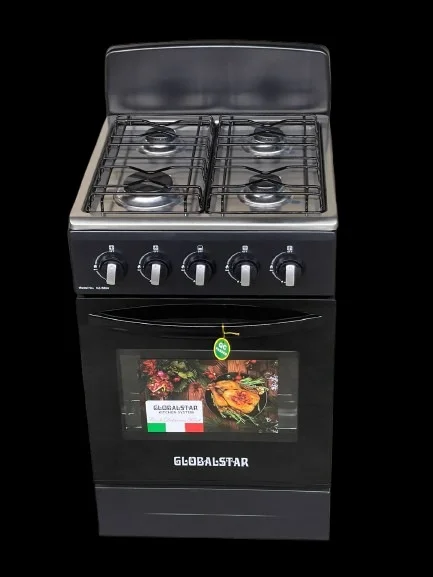 Globalstar JET 3+1 Standing Cooker 60×60 – Black Gas Hob with Electric Oven, Stylish & Efficient Kitchen Appliance. A high-performance, stylish, and efficient kitchen appliance designed for modern.