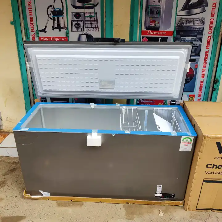 Von Chest Freezer 505 Litres – Large Capacity, Fast Cooling, Energy-Efficient Deep Freezer for Home & Commercial Use. designed for households, restaurants, supermarkets, and small businesses.