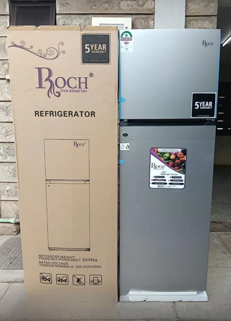 Roch RFR-210-DT-I 2-Door Refrigerator – 168 Litres, Energy Efficient, Frost-Free, Silver Finish. A compact, high-performance fridge designed for homes and small offices.