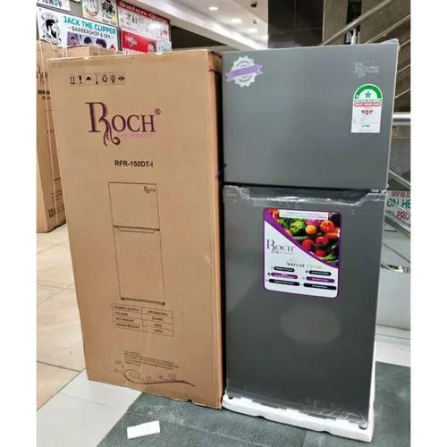 Roch RFR-210-DT-I 2-Door Refrigerator – 168 Litres, Energy Efficient, Frost-Free, Silver Finish. A compact, high-performance fridge designed for homes and small offices.