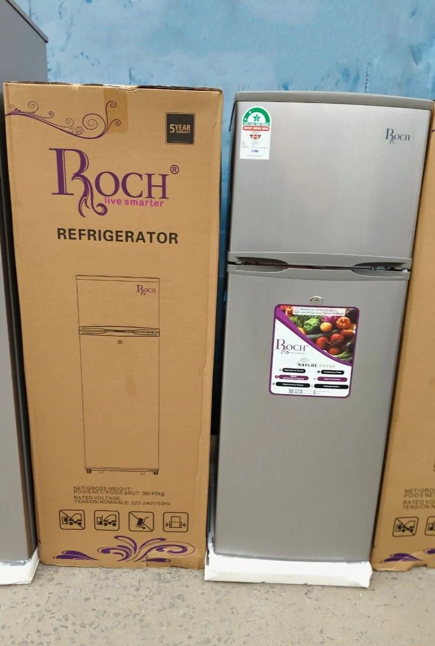 Roch RFR-210-DT-I 2-Door Refrigerator – 168 Litres, Energy Efficient, Frost-Free, Silver Finish. A compact, high-performance fridge designed for homes and small offices.