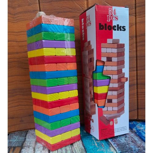 54 Pieces Jenga Wooden Blocks – Classic Stacking & Balancing Game for Family & Kids. A classic wooden stacking game that delivers fun, focus, and excitement for kids and adults alike.