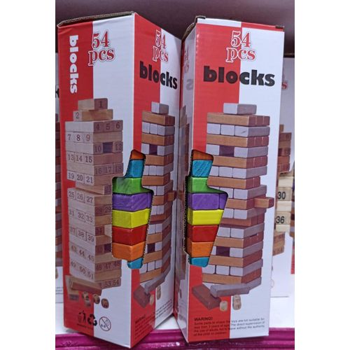 54 Pieces Jenga Wooden Blocks – Classic Stacking & Balancing Game for Family & Kids. A classic wooden stacking game that delivers fun, focus, and excitement for kids and adults alike.