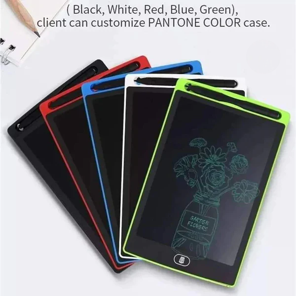 LCD Panel Colour Writing Tablet – 8.5", 10" & 12" – Reusable Digital Drawing & Note-Taking Pad. A modern, eco-friendly digital writing pad designed for kids, students, and professionals.