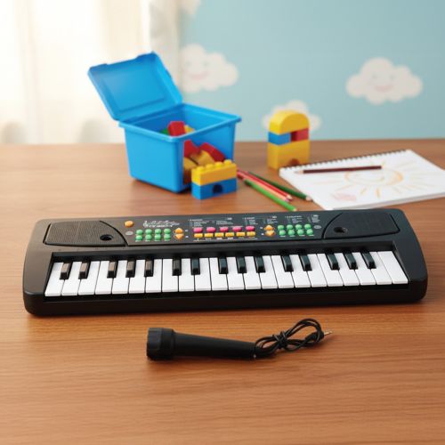 Electronic Keyboard Piano with Charging Cable & Microphone – Rechargeable Digital Keyboard for Kids & Beginners. A versatile and beginner-friendly digital keyboard designed for learning, practice.