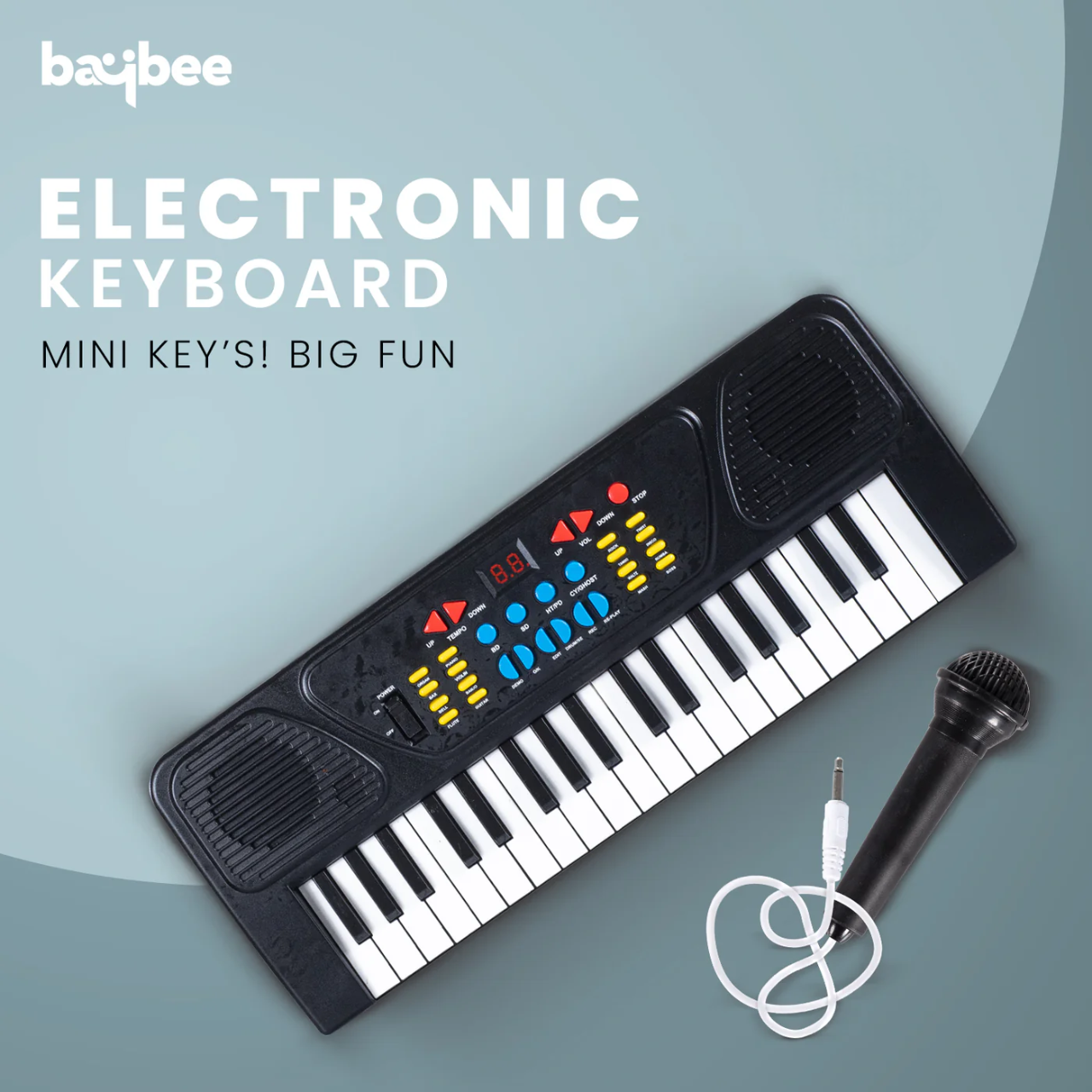 Electronic Keyboard Piano with Charging Cable & Microphone – Rechargeable Digital Keyboard for Kids & Beginners. A versatile and beginner-friendly digital keyboard designed for learning, practice.