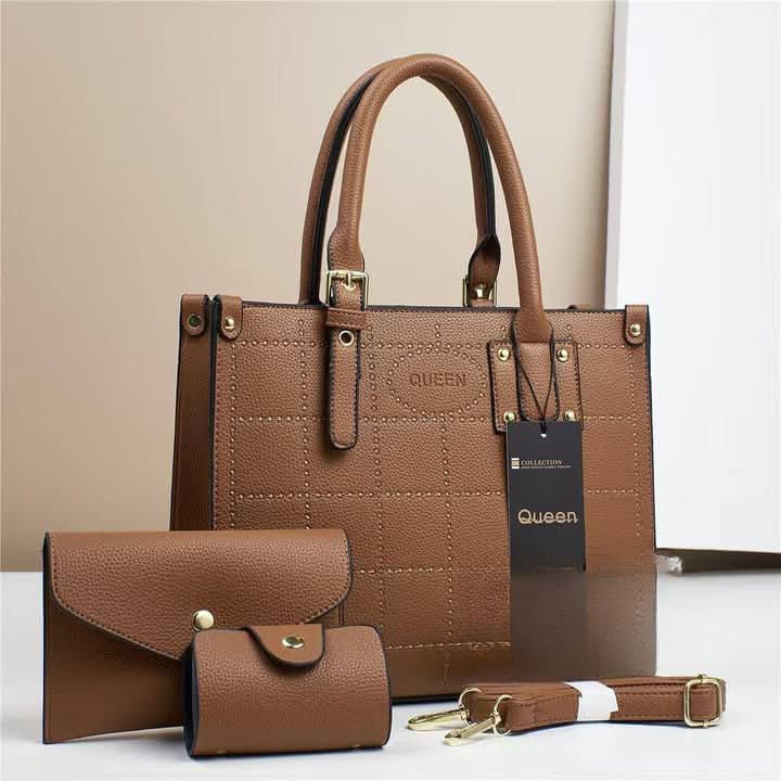 [❤TRAVEL IN STYLE 🤩🤩✨ !!! ]3 IN 1 Classy Fancy and Luxurious Elegant Ladies Handbag