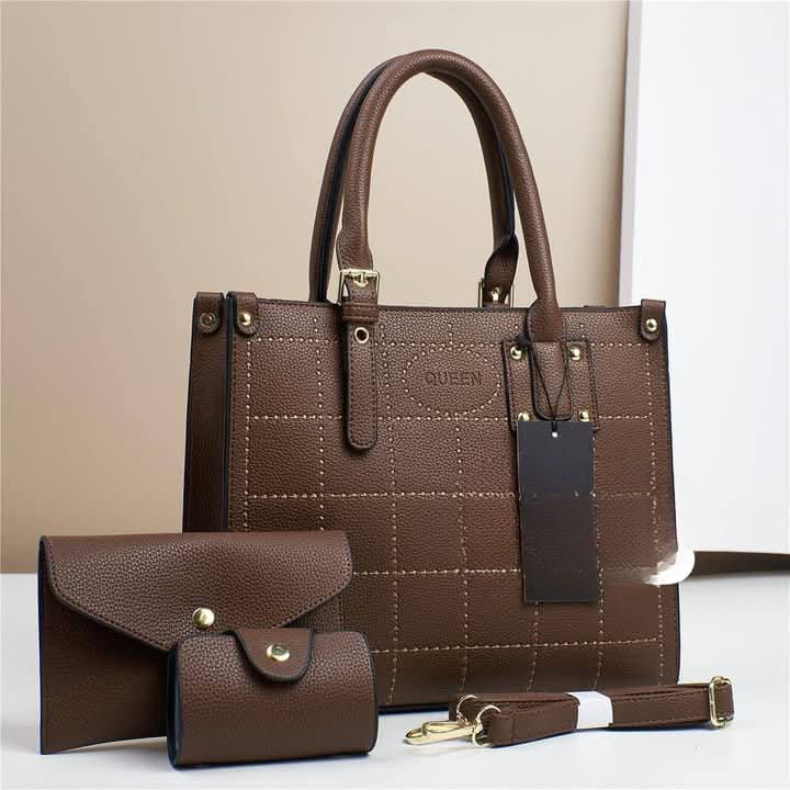 [❤TRAVEL IN STYLE 🤩🤩✨ !!! ]3 IN 1 Classy Fancy and Luxurious Elegant Ladies Handbag