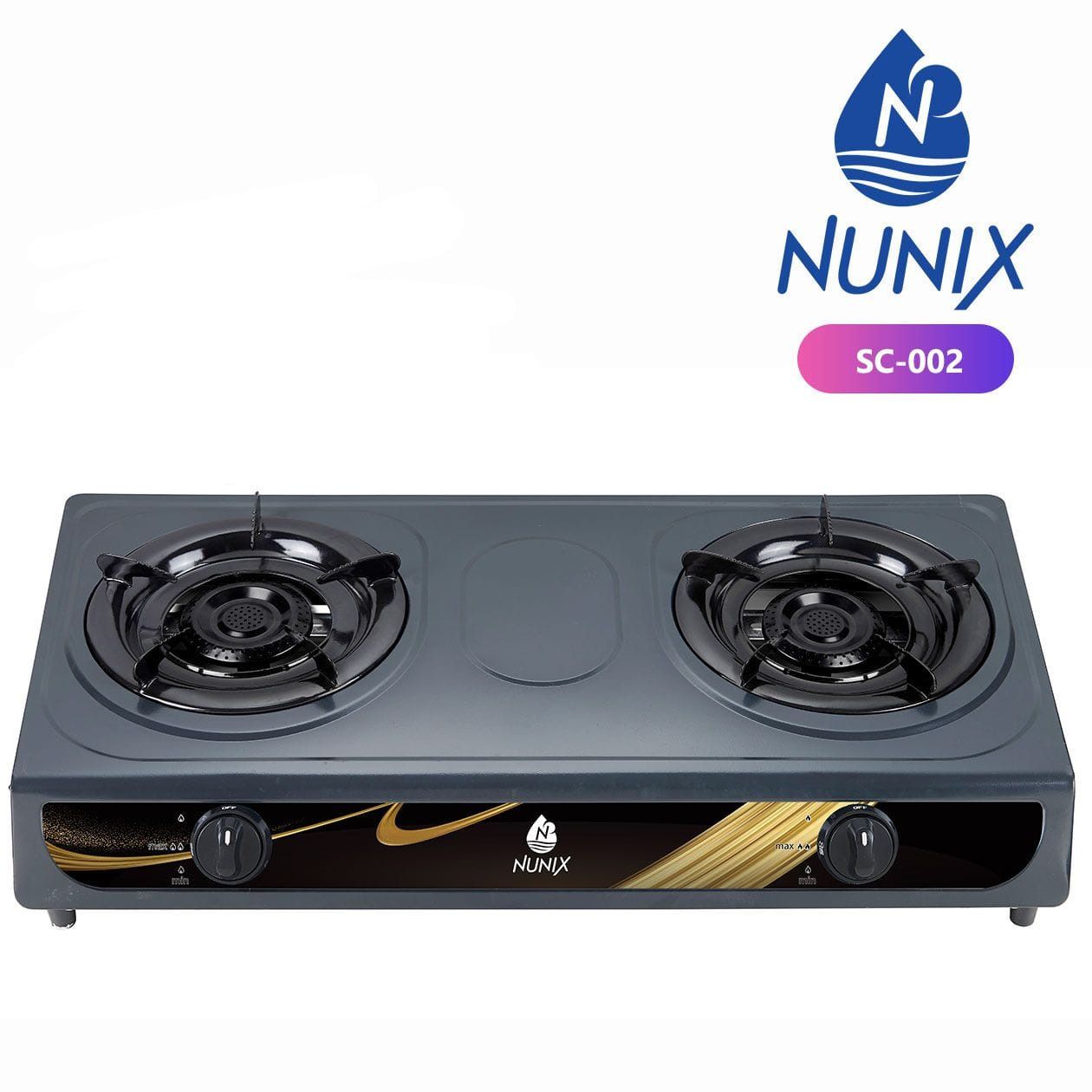 Nunix Auto Ignition Table Top Stainless Steel 2 Burner Gas Cooke