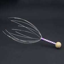 1Pcs Relaxing Head Massage Head Grabber Engraved Steel Wire Head Massage Sticks