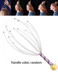 1Pcs Relaxing Head Massage Head Grabber Engraved Steel Wire Head Massage Sticks