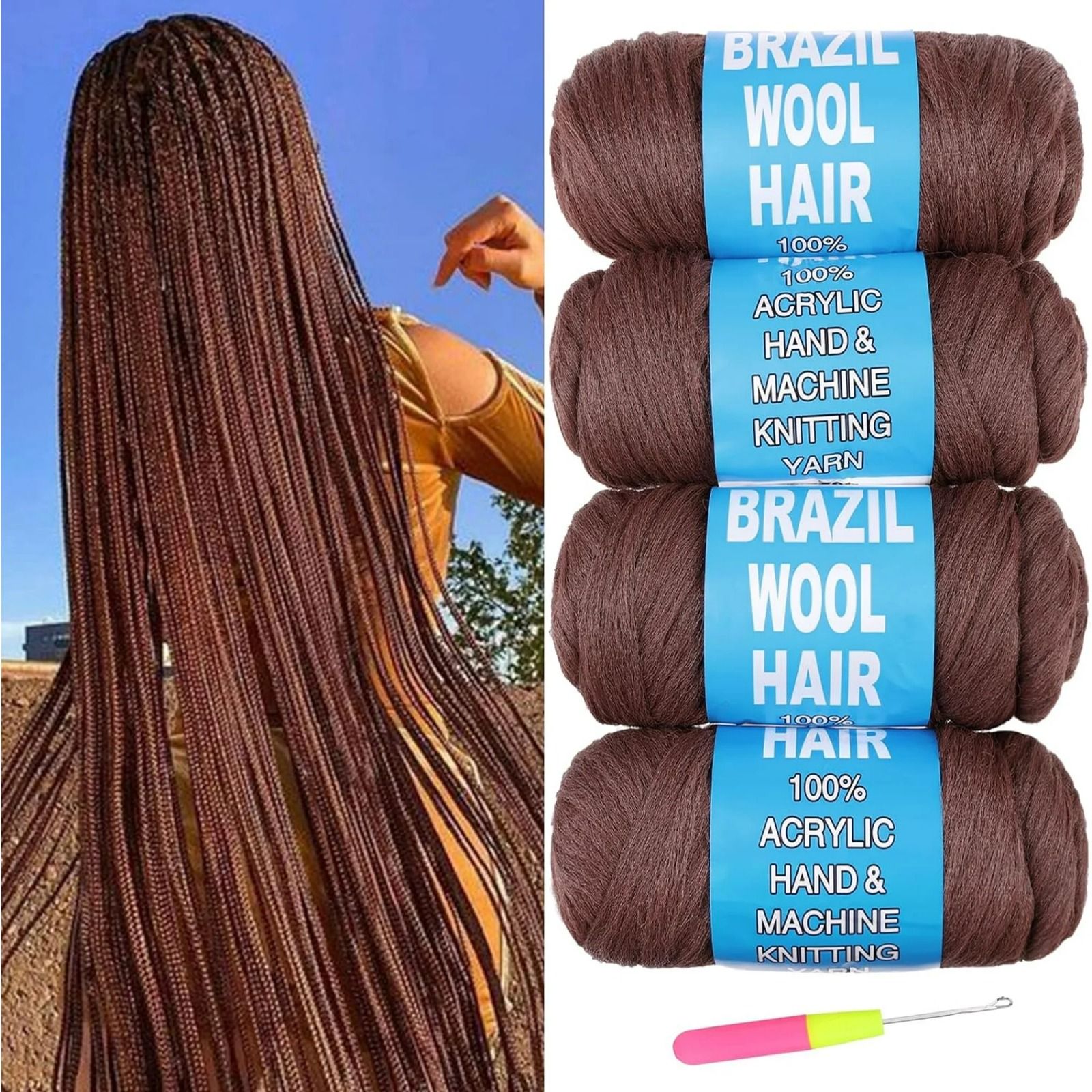BRAZILLIAN WOOL YARN 100% ACRYLIC 70g For Braiding Hair Braid
